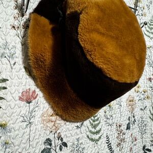 Steve Madden Brown Faux Fur Bucket Hat